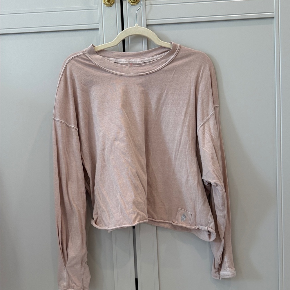 Free People Blush Pink Long Sleeve Sweater